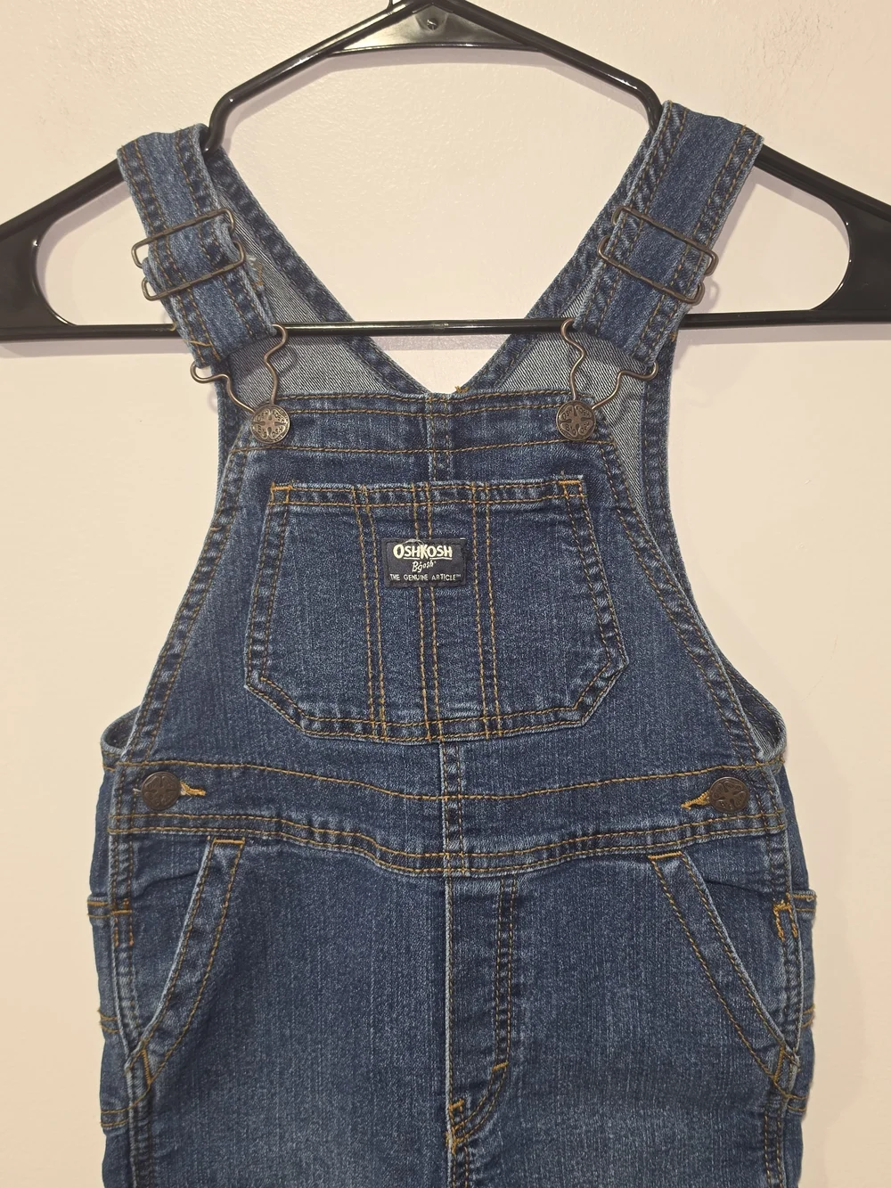 OshKosh B'gosh Classic Dark Wash Denim Overalls Kids Size 4T